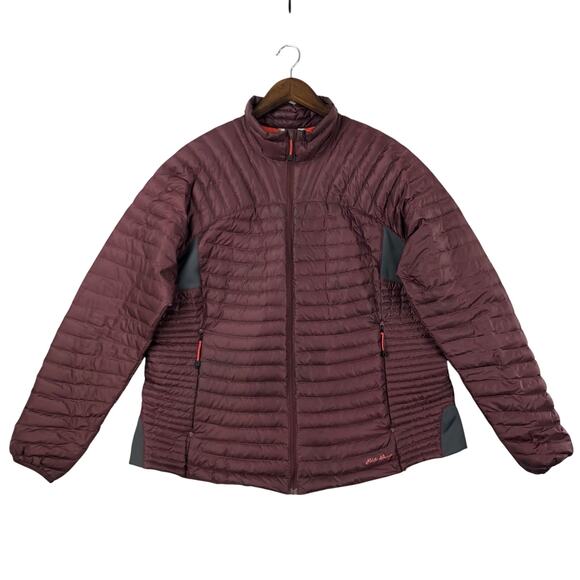 Eddie Bauer First Ascent Women’s XL Burgundy Down Jacket Full Zip Puffer - Picture 1 of 16